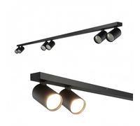 EDO Lampada Faretti da Soffitto Orientabili MALGA LINE 6 GU10 Nero, Faretti 6 Luce, Faretto da Parete Interno per Barra, Plafoniera Moderna per Camera da Letto Cucina Soggiorno, Senza Lampadina