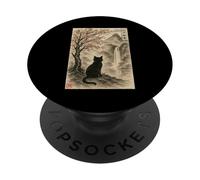 Edo Painting Sakura Giapponese Paesaggio Gatto Ukiyo-e PopSockets PopGrip Adesivo