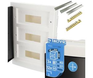 EDO Quadro Elettrico da Incasso 3 File per 36 Moduli 43 x 30 x 9,5 cm IP40