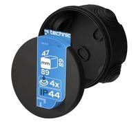 EDO Scatola da Parete IP44 Impermeabile Ø89x47 mm Nera