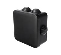 EDO Scatola da Parete IP55 Impermeabile 94x94x47 mm Nera - Resistente ai UV, Senza Alogeni - Scatola di Derivazione con Pressacavi e Coperchio a Scatto Interno/Esterno