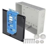 EDO Scatola da Parete IP65 Stagna 280x120x74 mm Grigia trasparente