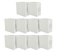 EDO Set 10x Scatola da Parete IP55 Impermeabile 86x86x40 mm Bianca 4-Ingressi Senza Alogeni - Scatola di Derivazione con Pressacavi In Gomma e Chiusura a Scatto Interno/Esterno