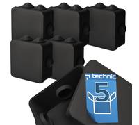 EDO Set 5x Scatola da Parete IP44 Impermeabile 78x78x47 mm Nera