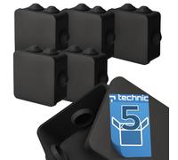 EDO Set 5x Scatola da Parete IP44 Impermeabile 94x94x47 mm Nera