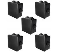 EDO Set 5x Scatola da Parete IP55 Impermeabile 100x100x50 mm Nera - Resistente ai UV, Senza Alogeni - Scatola di Derivazione con Pressacavi e Coperchio a Scatto Interno/Esterno
