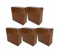 EDO Set 5x Scatola da Parete IP55 Impermeabile 118x118x46 mm Marrone 12-Ingressi Senza Alogeni - Scatola di Derivazione con Pressacavi In Gomma e Chiusura a Vite Interno/Esterno