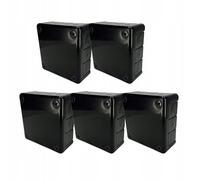 EDO Set 5x Scatola da Parete IP55 Impermeabile 118x118x46 mm Nera 12-Ingressi Senza Alogeni - Scatola di Derivazione con Pressacavi In Gomma e Chiusura a Vite Interno/Esterno