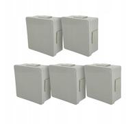 EDO Set 5x Scatola da Parete IP55 Impermeabile 86x86x40 mm Grigia 4-Ingressi Senza Alogeni - Scatola di Derivazione con Pressacavi In Gomma e Chiusura a Scatto Interno/Esterno