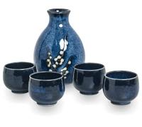 Edo - Set per sakè giapponese Hana, colore: Blu