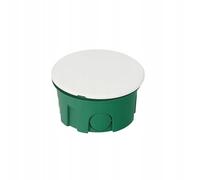 EDO Technic - Scatola Elettrica da Incasso con Coperchio Bianco a Scatto Piatta FI70 - Profondità 45 mm - Scatola da Parete Verde per Muri in Muratura e Cartongesso - 1 Pezzo