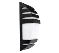 EDO ZOFIN lampada da parete per esterni, lampada da parete in alluminio nero, E27,max. 40 W, lampada per esterni, lampada da giardino impermeabile IP44, lampada da ingresso per lampadine LED EDO777354