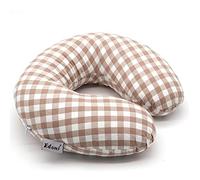 Edomi - Cuscino per il collo, comodo cuscino da viaggio a forma di U, portatile, per dormire su sedie reclinabili, lavabile, imbottitura con gusci di grano saraceno (30,5 x 30,5 cm, cachi)
