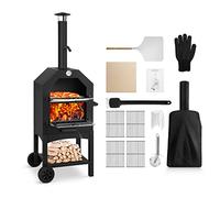 EDOSTORY Forno per pizza all'aperto, forno per pizza a legna per esterni, pizza da patio con pietra per pizza, buccia per pizza, griglia e copertura impermeabile per campeggio in cortile