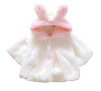 EDOTON Giacca del Mantello del Cappotto di Inverno della Pelliccia della Neonata Vestiti Caldi Spessi (24-36 Mesi, Bianca)