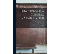 Edouard Goursat Functions Of A Complex Variable Vol II (Copertina rigida)