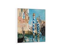 Édouard Manet Famoso Arte Murale Quadro Stampa su Tela-Bianca Cornice Quadri Moderni Soggiorno-Riproduzione(Canal Grande 2) 50x60cm-19x23in