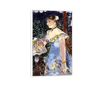 Édouard Manet Famoso Arte Murale Quadro Stampa su Tela-Bianca Cornice Quadri Moderni Soggiorno-Riproduzione(Cafe Singer) 20x30cm