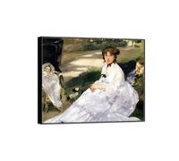 Édouard Manet Famoso Arte Murale Quadro Stampa su Tela-Nera Cornice Quadri Moderni Soggiorno-Riproduzione(giardino) 20x25cm