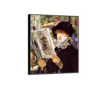 Édouard Manet Famoso Arte Murale Quadro Stampa su Tela-Nera Cornice Quadri Moderni Soggiorno-Riproduzione(lettura) 40x50cm