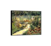 Édouard Manet Famoso Arte Murale Quadro Stampa su Tela-Nera Cornice Quadri Moderni Soggiorno-Riproduzione(panca) 40x50cm