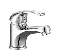 EDOUARD ROUSSEAU - Miscelatore lavabo Cardiff in ottone cromato con cartuccia in ceramica Ø 40 mm e aeratore, montaggio a lavabo, maniglia singola, 1 foro