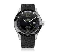 Edox Men's Chronorally 1 45mm Black Rubber Band Automatic Watch 80094 3N NV