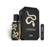 EDP - Profumo veleno da 100 ml, profumo arabo unisex a lunga durata, con atomizzatore ricaricabile da 5 ml, fragranza affumicata e speziata con note di mela, cannella e vaniglia Bourbon (veleno)
