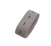 EDPEZHRMD Elastico Estensibile, Fasce Elastiche for Cucire 15/20/25/30mm Nastro in Maglia con Foro for Bottoni Multicolor 1/3 Yard(Grey,3yard)