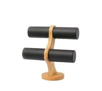 EDPEZHRMD Espositore per bracciali Espositore for Orologi Fai da Te, Organizer a 2 Strati, Porta Gioielli in Legno, Multicolore(Black)