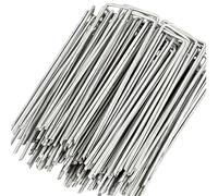 EDPEZHRMD Picchetti da Giardino 100 Pezzi di Punti Metallici da Giardino a Forma di U, 300 cm, Dimensioni 4 cm x (10-15) cm(4cm X 15cm)