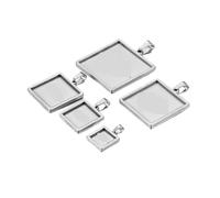 EDPEZHRMD Vassoi Grezzi per ciondoli con Cornice in Acciaio Basi grezze in Acciaio Inossidabile for Pendenti 5 Pezzi Multicolor 10-30mm(Steel Color,25mm)