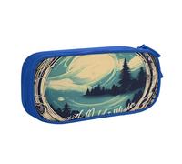EdsfFehs Astuccio grande con stampa a doppio strato con cerniera, con scritta "Not All Who Wander are Lost", Blu, Taglia unica, Set di zaini per la scuola
