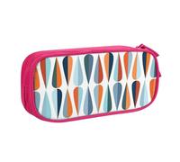 EdsfFehs Astuccio portamatite a doppio strato con cerniera a doppio strato, stile retrò, con stampa a forma di goccia, portatile, con scomparti multipli, rosa, Taglia unica, Set di zaini per la scuola