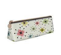 EdsfFehs Atomic Stars - Astuccio in pelle con stampa retrò a forma di stelle, borsa per cancelleria triangolare, semplice e alla moda