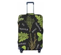 EdsfFehs Basil - Copribagagli con stampa di aneto e rosmarino, alla moda, lavabile, resistente ai graffi, Nero , L