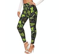 EdsfFehs Basil - Leggings elasticizzati da donna, con stampa di timo, aneto e rosmarino, non trasparenti, Nero , S