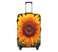 EdsfFehs Bella copertura per bagagli con stampa di girasole, protezione per valigie alla moda, lavabile, resistente ai graffi, Nero , L