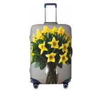 EdsfFehs Bouquet di narcisi 1 copertura per valigia, lavabile, leggera, alla moda per una facile identificazione, Nero , S