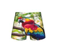 EdsfFehs Boxer da uomo con piuma di pappagallo 1 stampa, biancheria intima morbida, traspirante, comoda cintura elastica, Nero , M