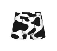 EdsfFehs Boxer da uomo con stampa a pois di mucca, biancheria intima morbida, traspirante, comoda cintura elastica, Nero , XL