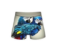 EdsfFehs Boxer da uomo con stampa di pappagallo blu che abbraccia, biancheria intima morbida, traspirante, comoda cintura elastica, Nero , L