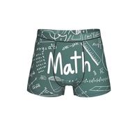 EdsfFehs Boxer da uomo con stampa di parole formule teoria delle forme lezioni di matematica, biancheria intima morbida, traspirante, comoda cintura elastica, Nero , 4XL