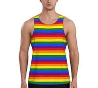 EdsfFehs Canotta da allenamento da uomo con stampa arcobaleno, comoda e traspirante casual, Nero , 4XL