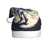 EdsfFehs Cappello di Natale con stampa astronauta sulla luna,Copricapo per le vacanze per Capodanno,Festa di Natale,Decorazioni Cosplay