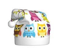 EdsfFehs Cappello di Natale con stampa di gufi sui rami degli alberi,Copricapo per le vacanze per Capodanno,Festa di Natale,Decorazioni Cosplay
