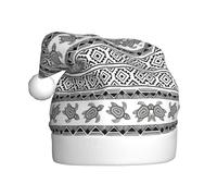 EdsfFehs Cappello di Natale con stampa etnica a righe tartaruga,Copricapo per le vacanze per Capodanno, festa di Natale, decorazioni cosplay