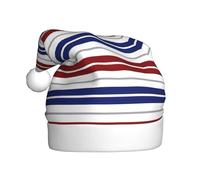 EdsfFehs Cappello di Natale rosso blu bianco grigio con stampa a strisce, copricapo per le vacanze per Capodanno, festa di Natale, decorazioni cosplay