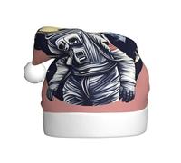 EdsfFehs Cappello natalizio con stampa astronauta sulla luna, copricapo per le vacanze per Capodanno, feste di Natale, decorazioni cosplay