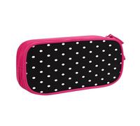 EdsfFehs Cassa bianca della matita della chiusura lampo di doppio strato della stampa del modello del punto di grande capacità, multi portatile, rosa, Taglia unica, Set di zaini per la scuola